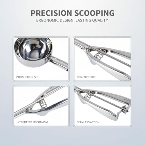 3 Pcs Stainless Steel Ice Cream Scoop Set, Including Large Medium