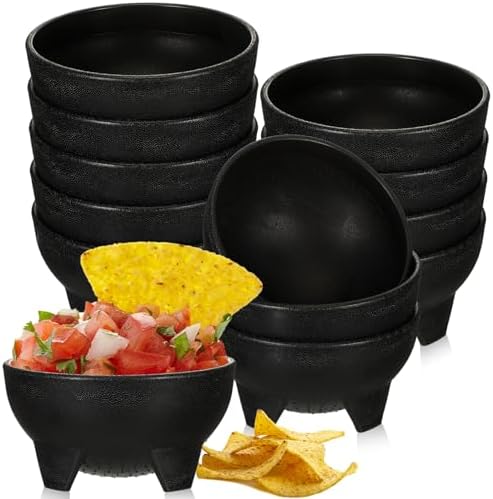 Maxcheck 12 Pcs Salsa Bowls for Party 4.5" Diameter, 10 oz, Black