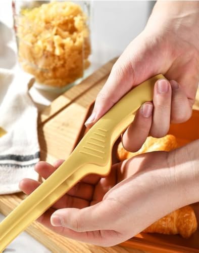 2 Pack Silicone Food Tongs, Pink & Yellow