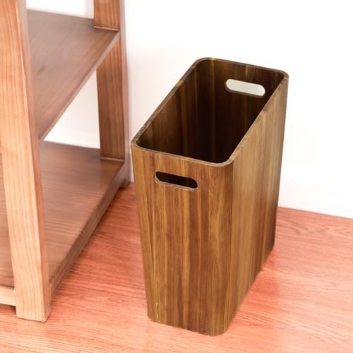 LiTY 3 Gallons Solid Acacia Wood Wastebasket
