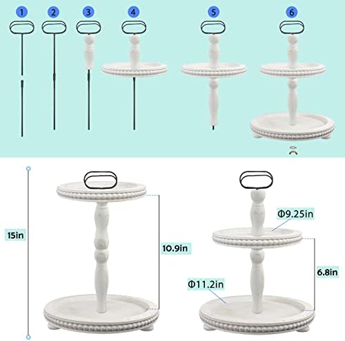 Urban Deco Wooden Decorative Tray Two Tiered Trays Decorations Round