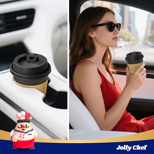 JOLLY CHEF 10 oz Coffee Cups with Lids, Sleeves and Stirrers 100 Count