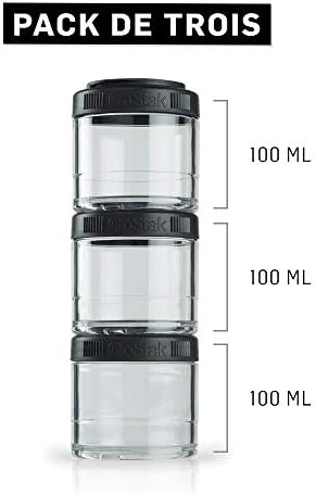 BlenderBottle GoStak Tritan Twist n' Lock Storage Jars 3 Jar Black