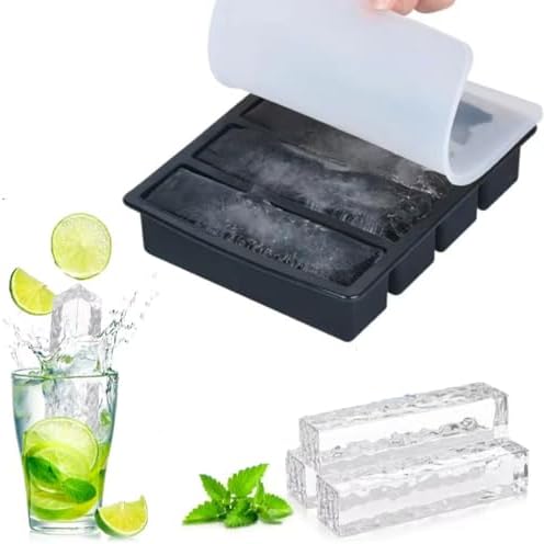 Long Ice Cube Molds 2 Pack Silicone Big Large Ice Molds Trays Blocks