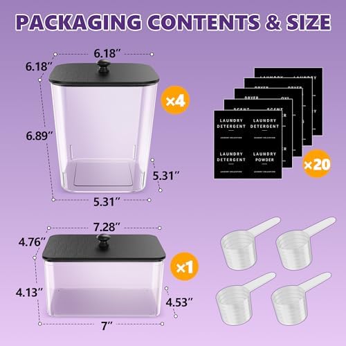 Moforoco 5 Pack Laundry Pods Containers