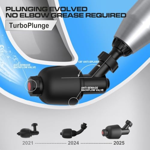 Electric Toilet Plunger, High-Pressure Clog Remover, Ink Black