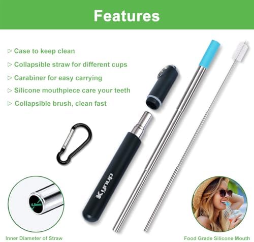 Kynup Reusable Collapsible Metal Straws, Cruise Ship Essentials