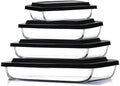 EATEX 8-Piece Deep Glass Casserole Dishes with Plastic Lids