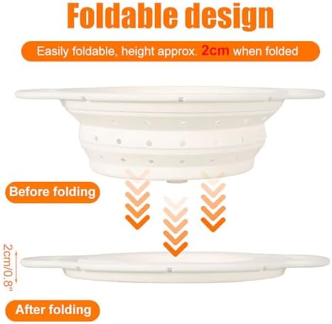 Collapsible Colander, Silicone Food Strainer with Handles Foldable