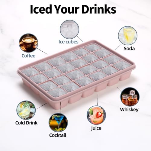 4-Pack Silicone Ice Cube Trays with Lid, Easy Release Ice Cube Molds