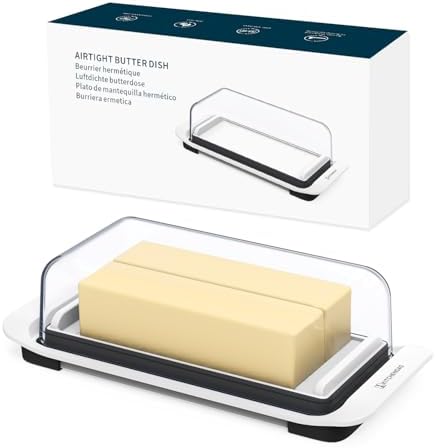 KITCHENDAO Large Airtight Butter Dish with Lid for Countertop and