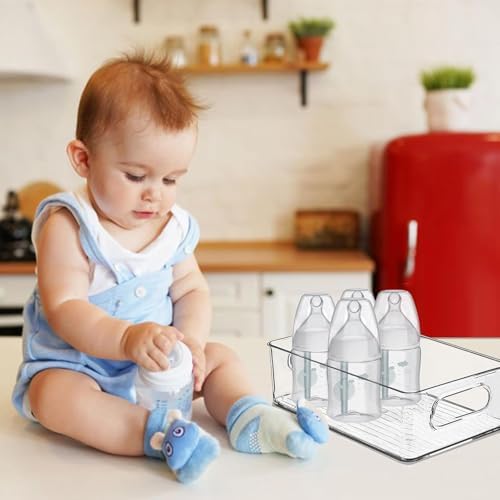 Baby Bottle Organizer, Plastic Storage Center for Baby Bottles