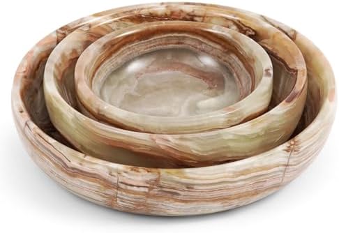 Marble Dipping Bowls Set of 3, Stone Soy Sauce Dish