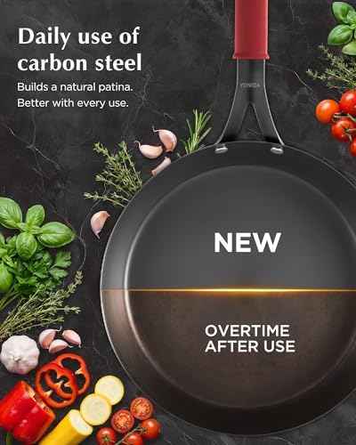 Carbon Steel Pan, 10 Inch Nonstick Frying Pan Skillet