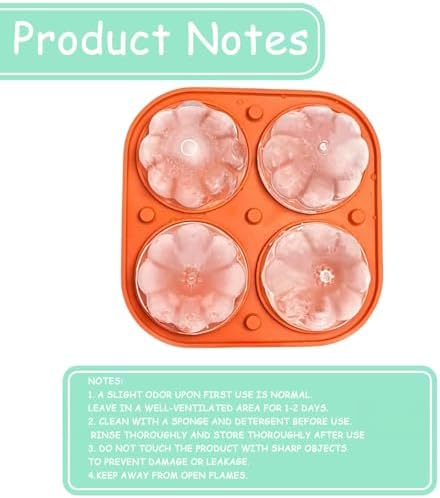 RIICFDD Halloween Pumpkin Ice Cube Mold Orange Silicone Ice Tray with