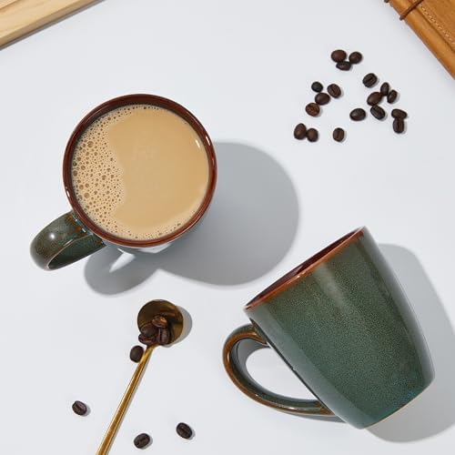 Pokini Coffee Mug 14oz, Coffee Mugs Set of 4, Cups for Latte Tea