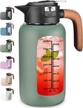 84 oz/2.5L Glass Pitcher with Lid and Handle, Leak-Proof & BPA Free