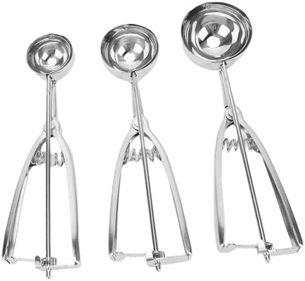 Rengue Cookie Scoop Set 3 Sizes, 304 Stainless Steel Ice Cream Scoop