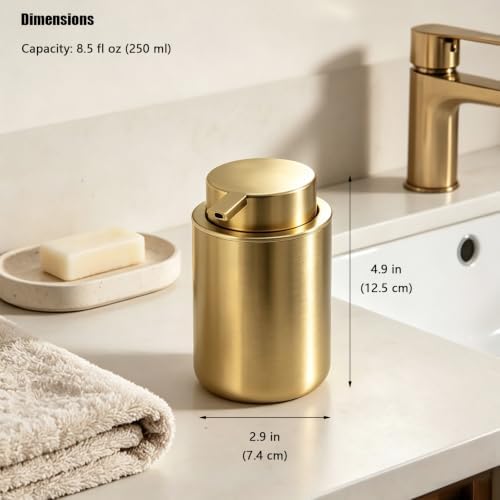Stainless Steel Liquid Soap Dispenser for Kitchen and Bathroom (Gold)