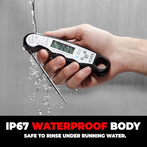 KIZEN Instant Read Digital Meat Thermometer, IP67 Waterproof
