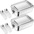 P&P CHEF 1400 ML Stainless Steel Bento Lunch Boxes, 2 Pcs