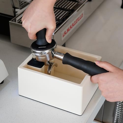 watchget Espresso Knock Box Portafilter Tamping Stand, White