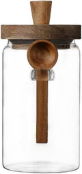 ANSQU 34oz Glass Jar with Wooden Lid & Spoon, Food Storage Containers Coffee by ANSQU