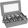 Lifewit Covered Silverware Storage Box with Zipper Lid