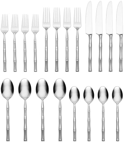 Hampton Forge Bamboo 20-Piece 18/0 Silverware Set for 4, Flatware
