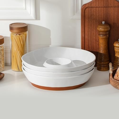 MALACASA Ceramic Chips and Dip Serving Tray, 12 Inch Dip Serving Tray