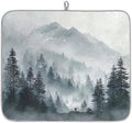 Dish Drying Mats for Kitchen Counter Misty Forest Mountain Landscape
