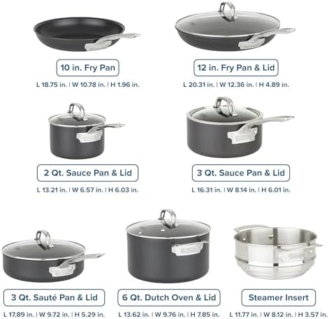 Viking Pots and Pans Set Non Stick,12 Piece Hard Anodized Kitchen