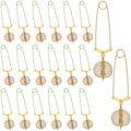20 Pcs Gold Stainless Steel Loose Tea Infuser With Handle Fine Mesh