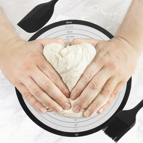UPKOCH Silicone Kneading Mat Set 11.81X11.81In Non-Stick Dough Rolling