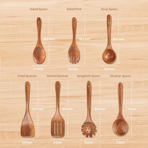7-Piece Natural Acacia Kitchen Utensil Set