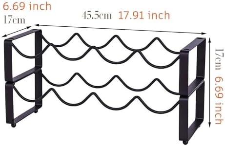 2-Tier Stackable Wine Rack for Countertop - Metal Wine Bottle Holder