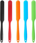 【5 Pack】Silicone Jar Spatula, Long Handle Jar Scraper Spurtle