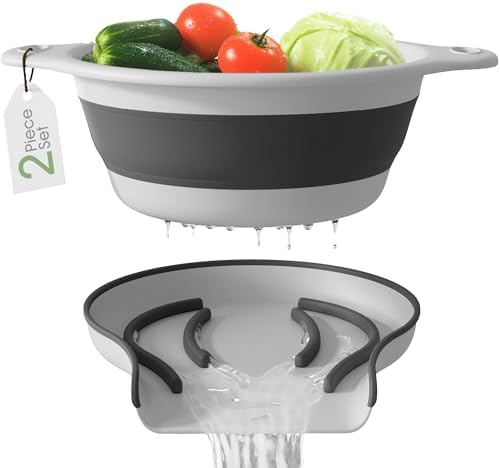 Gevoli Collapsible Colander Strainer, Includes Over-sink Countertop