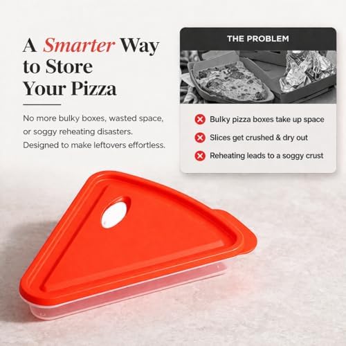 Pizza Storage Container 2-Pack, Stackable Pizza Saver for Leftovers
