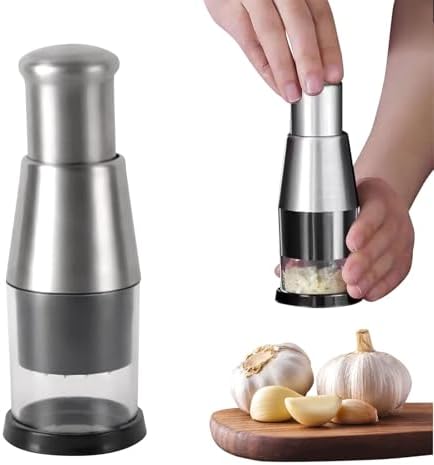 Manual Food Chopper, Stainless Steel Garlic Press
