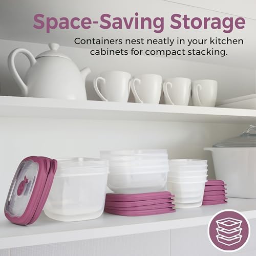 Tribello 3.1 Cup Plastic Bowls Food Storage Container With Lid For
