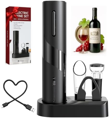 Rechargeable Electric Wine Bottle Opener, 5-in-1 Automatic Wine Opener
