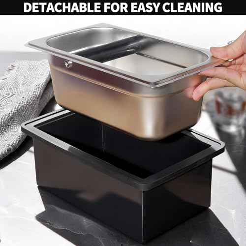Espresso Knock Box,Large capacity Stainless Steel coffee knock box