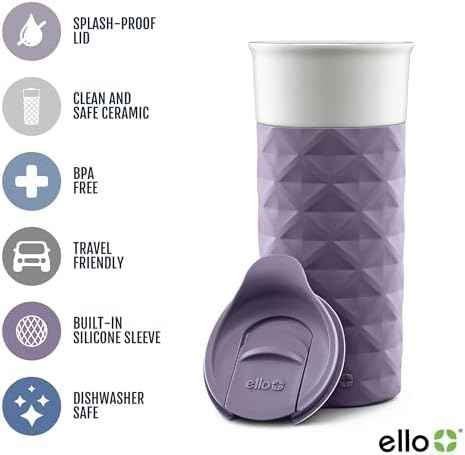 Ello Ogden 16oz Ceramic Travel Mug with Splash-Resistant Slider Lid