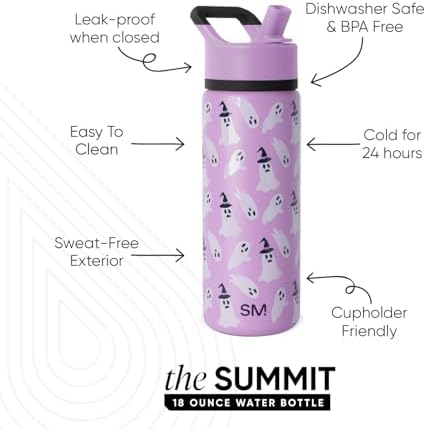 Simple Modern Halloween Kids Water Bottle | 14oz | Ghosts