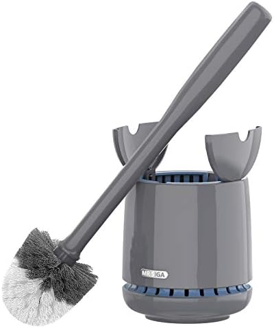 MR.SIGA Toilet Bowl Brush and Holder, Gray, 1 Pack