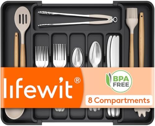 Lifewit Expandable Silverware Drawer Organizer for Kitchen