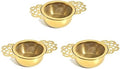 3 Pieces Gold Empress Tea Strainers with Drip Bowls, Mesh Tea Infuser