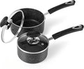 Nonstick Saucepan Set with Lid, Non Stick 1Qt & 2Qt Sauce Pan Set with