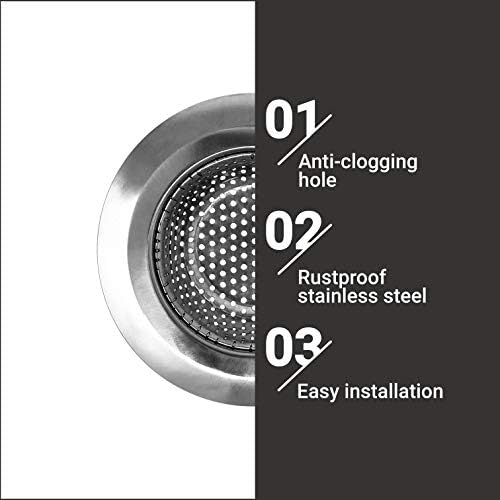 2 Pack Stainless Steel Sink Strainers, 4.5" Kitchen Drain Strainer